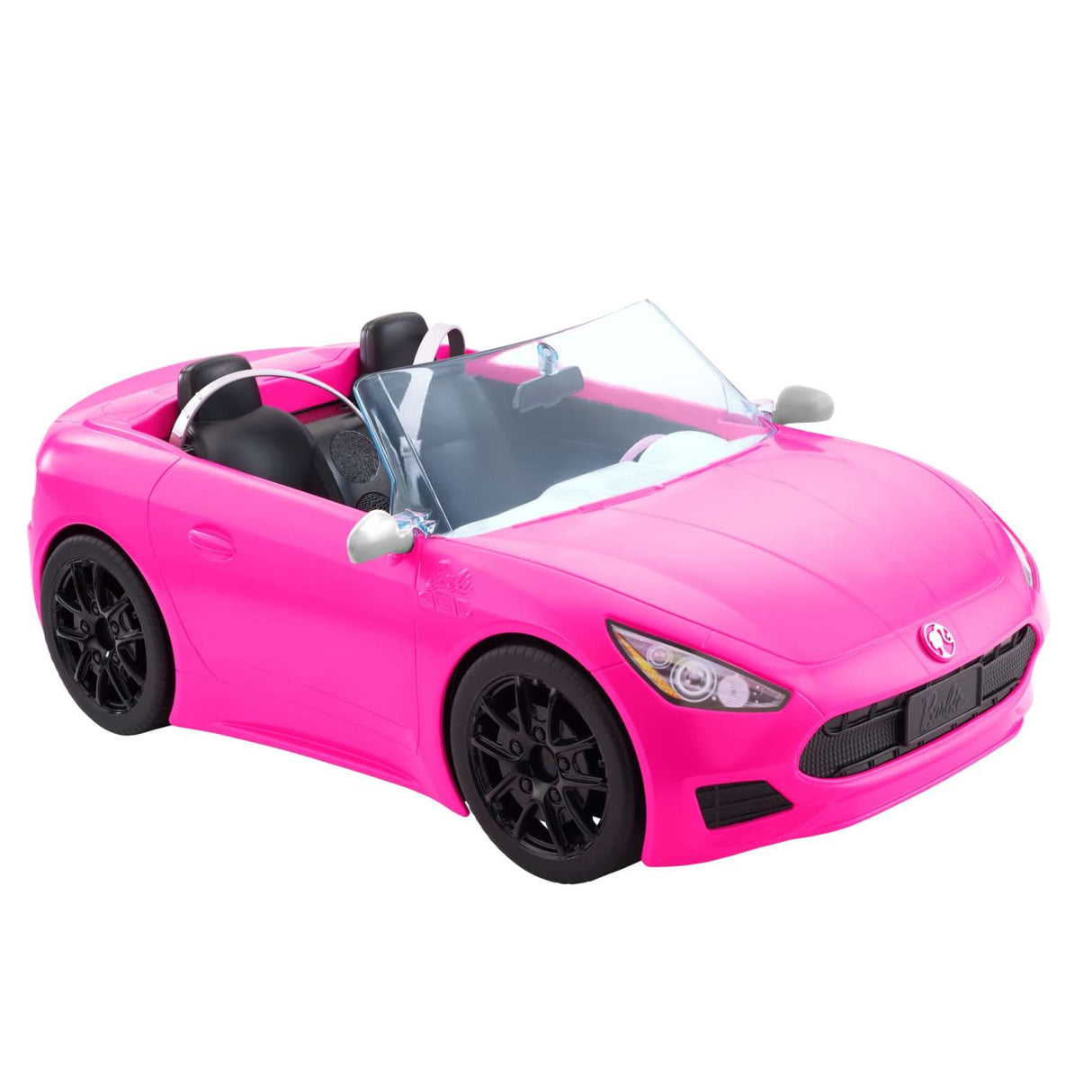 Barbie Pink Convertible 2-Seater Vehicle Doll Accessory With Rolling Wheels