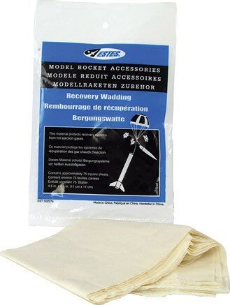 Recovery Wadding, for Model Rockets (72 squares)