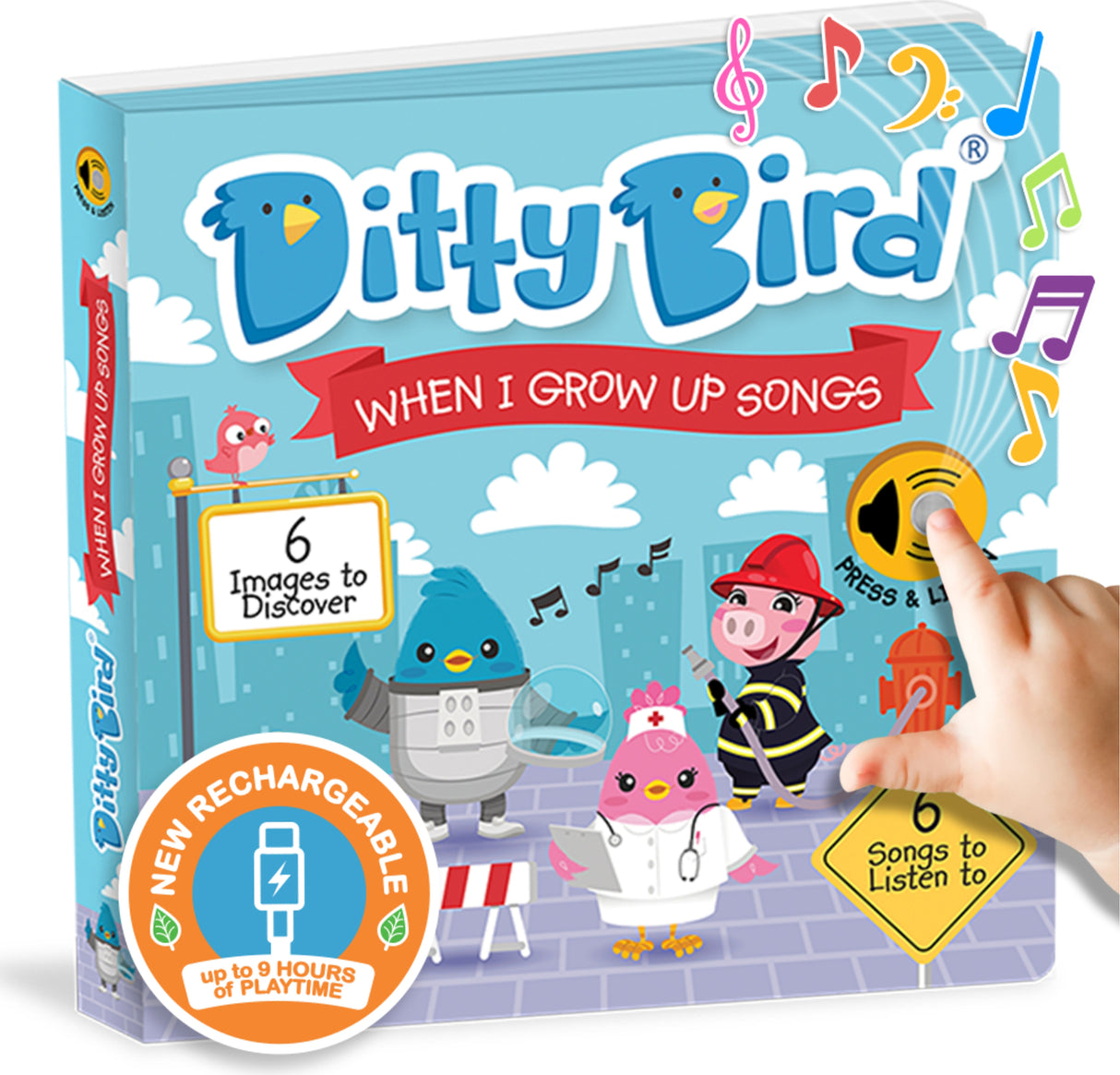 Ditty Bird | When i grow up songs |Interactive Musical Sound book for toddlers 1- 3 | Early learning toy with sounds | I am a Firefigher