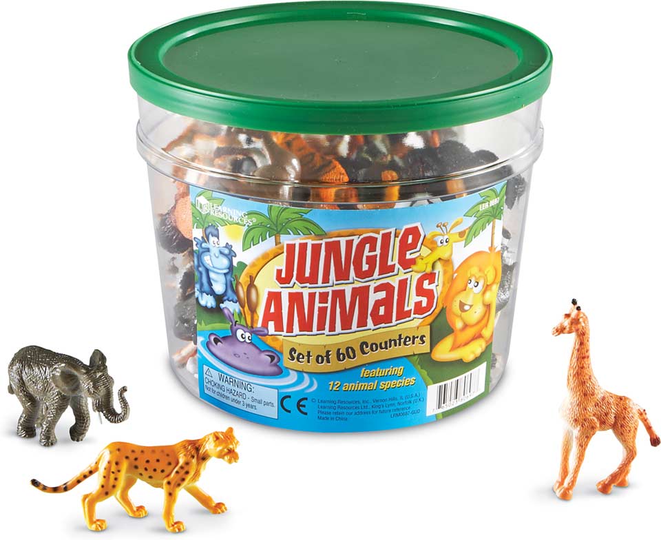 Jungle Animal Counters Set of 60