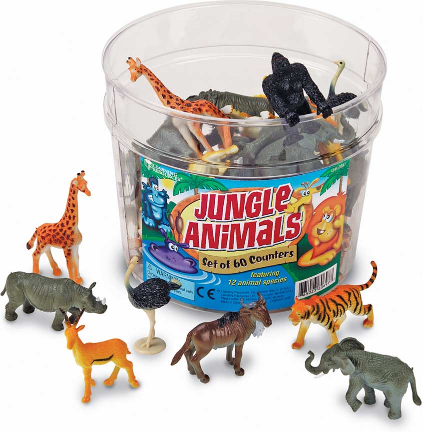 Jungle Animal Counters Set of 60