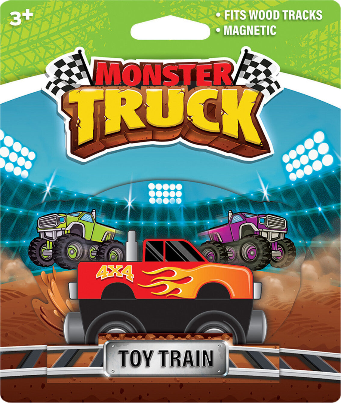 Monster Truck Wood Toy Train