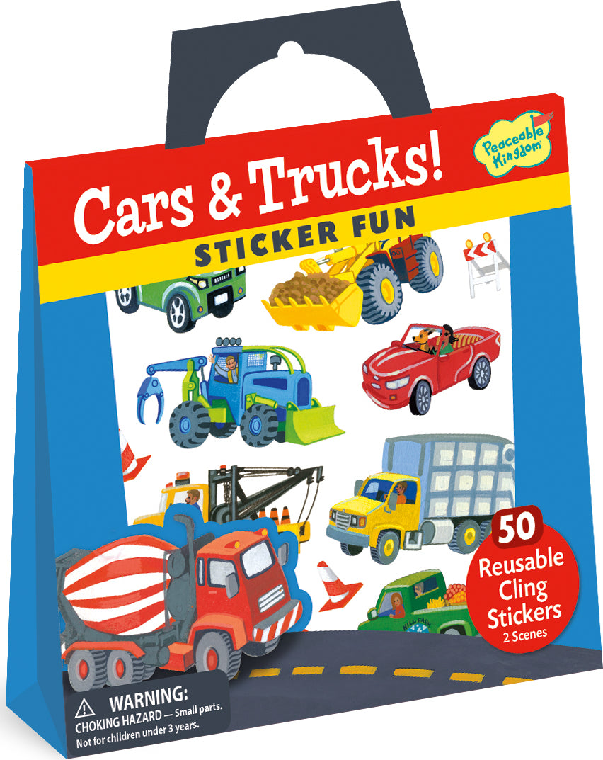 Cars Trucks Reusable Sticker Tote