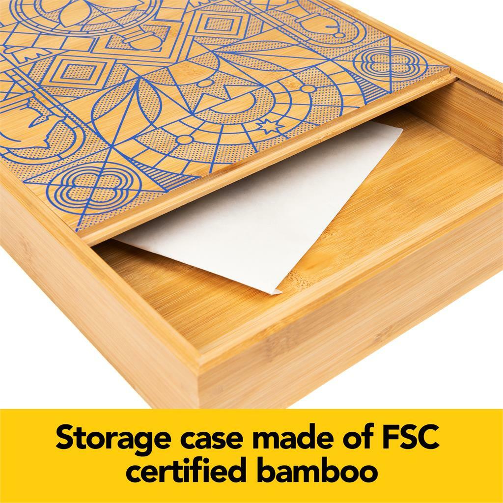 Mindful Classics - Chess Checkers Board Game Set with Bamboo Wooden Box