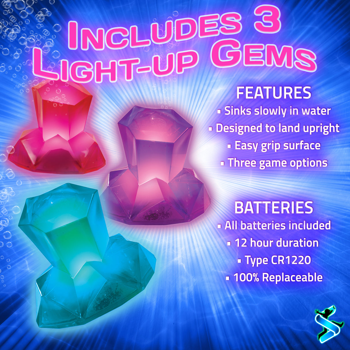 Dive Diamonds: Underwater Pool Toys that Glow