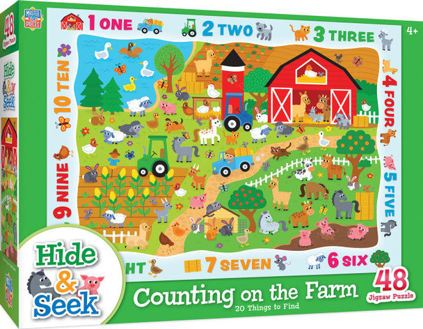 Hide & Seek - Counting on the Farm 48 Piece Kids Puzzle