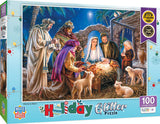 Holiday 100pc Glitter Puzzle - Christ is Born