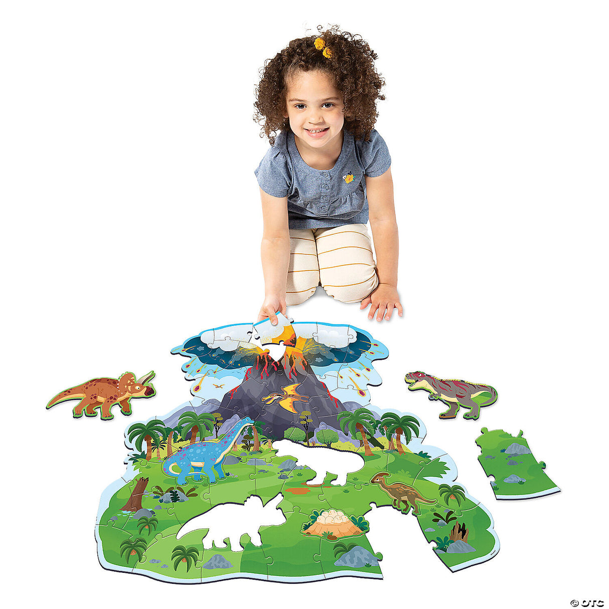 Dinosaur Volcano Island Floor Puzzle