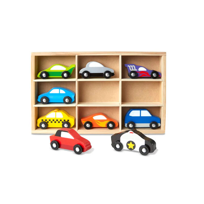 Wooden Cars Set - 9 Pieces