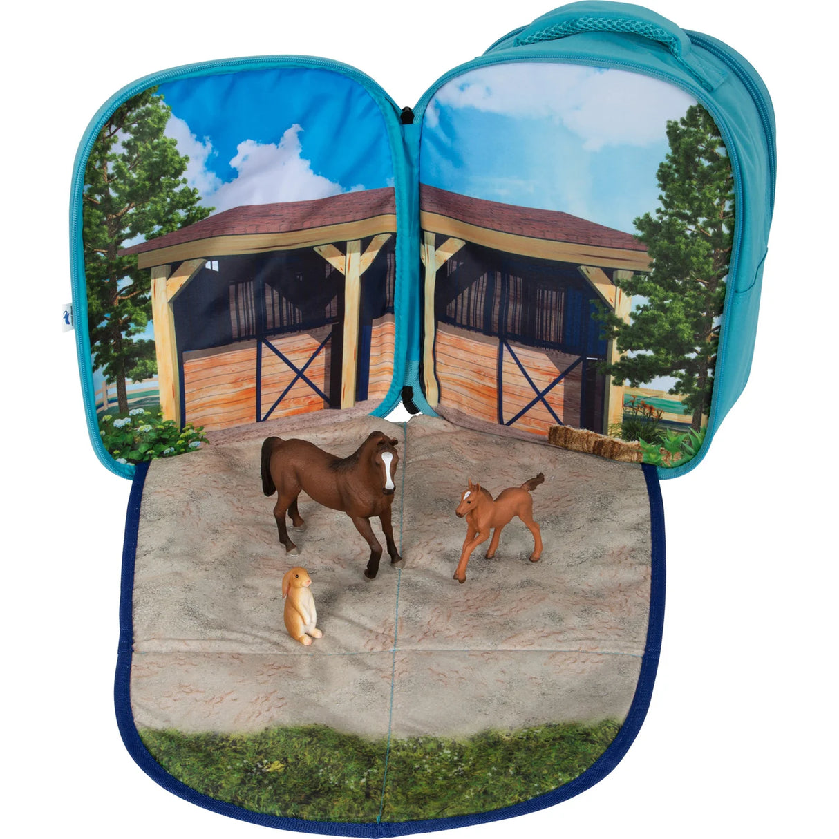 3D Horse Stable Junior Backpack & Playmat with 3 Figures