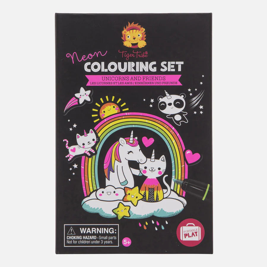 Neon Colouring Set - Unicorns and Friends