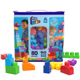 MEGA BLOKS Fisher-Price Toy Blocks Blue Big Building Bag With Storage (80 Pieces) For Toddler