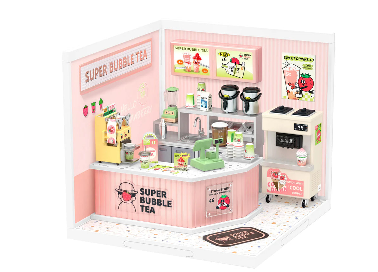 DIY Miniature House Kit: Double Joy Bubble Tea