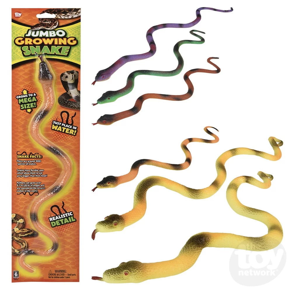 15.25" Jumbo Growing Snake assorted colors