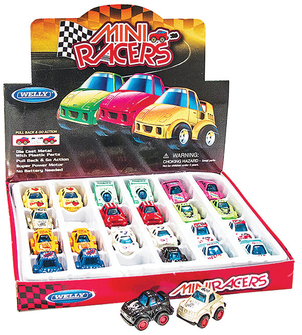 Welly Pull Back Micro Mini Racers (styles vary)