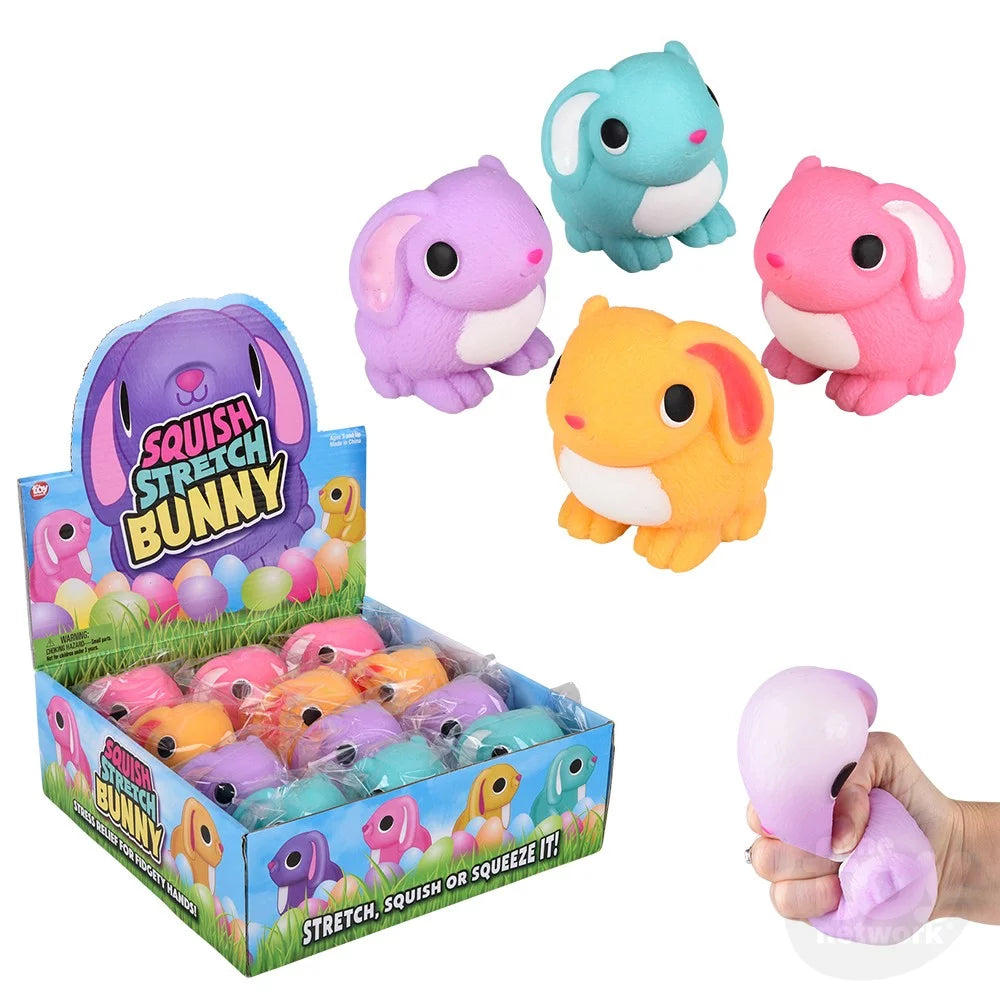 Squish And Stretch Easter Bunny 3.25" asst colors