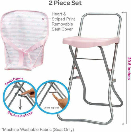 Pink High Chair  Fits 16"