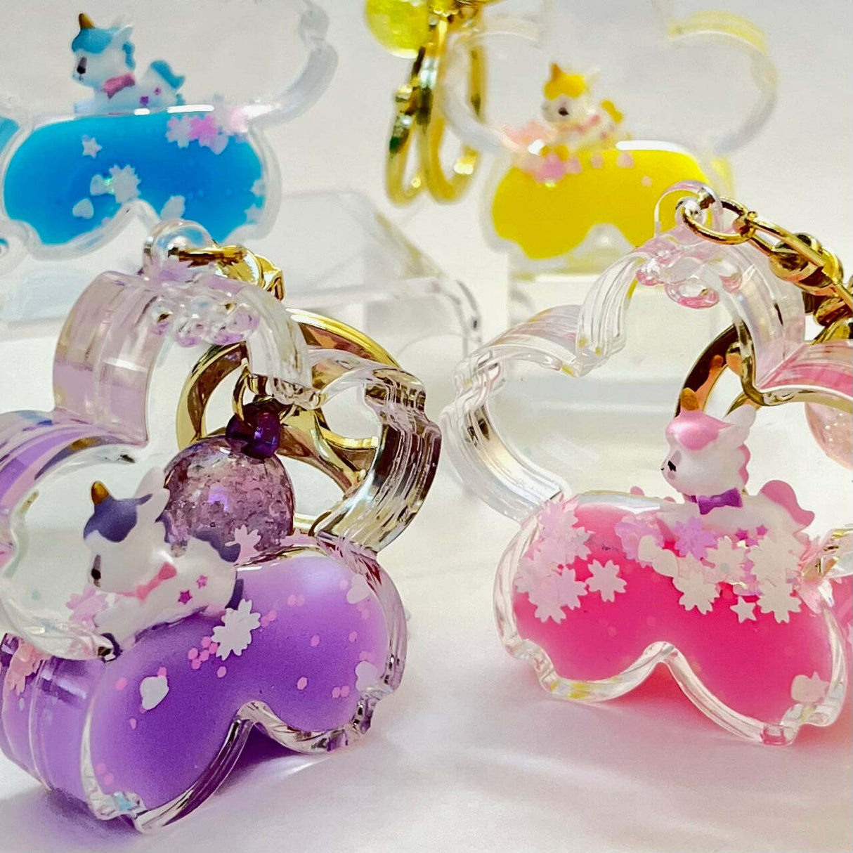 Unicorn Flower Floaty Key Charm 