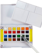 iHeart Art 24 Watercolors Water Brush Pen In Compact Travel Case