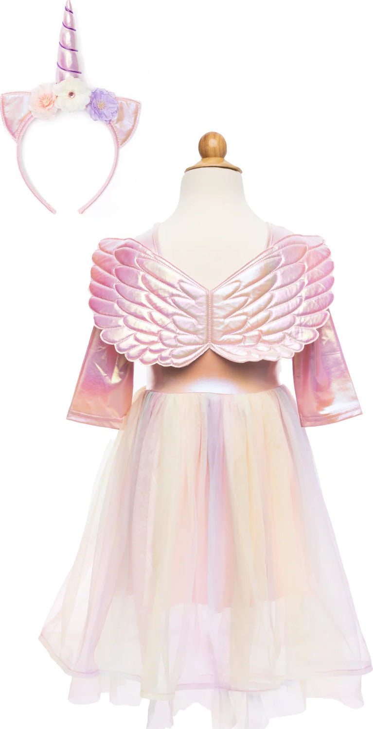 Alicorn Dress with Wings & Headband (Size 3-4)