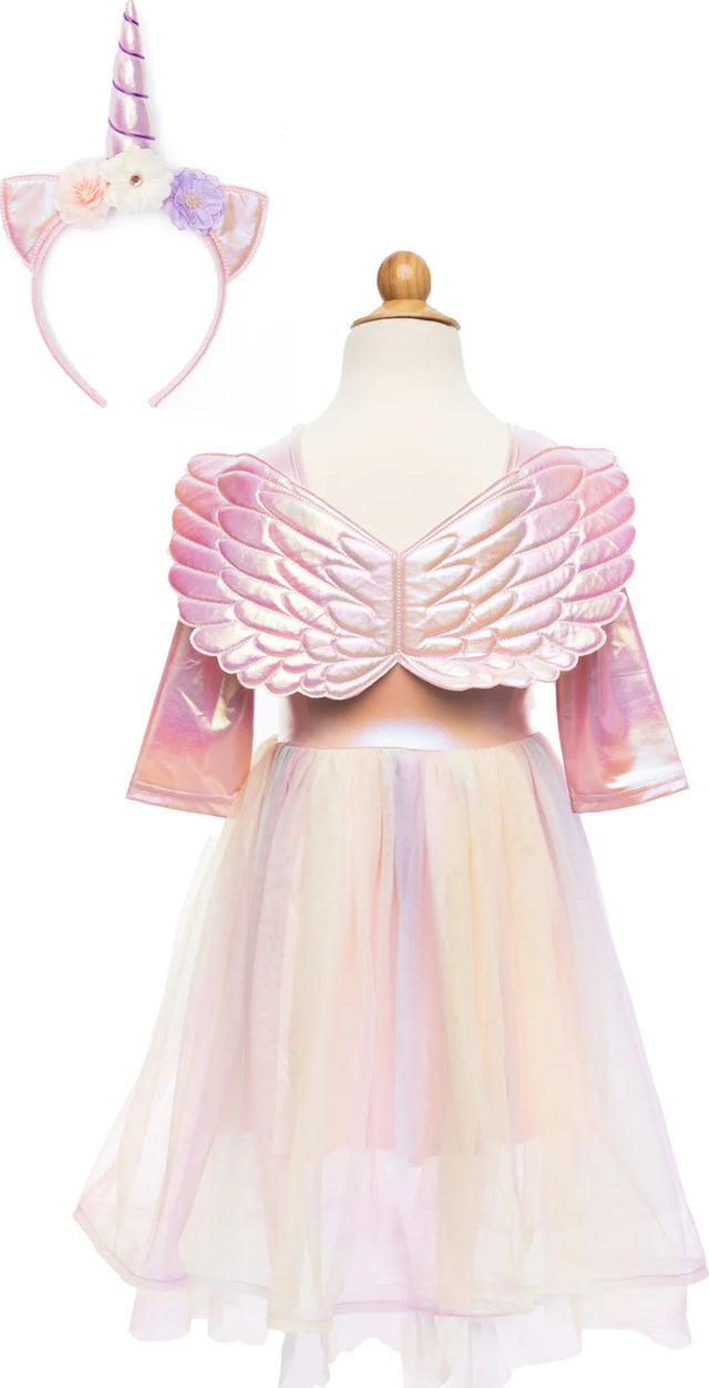 Alicorn Dress with Wings & Headband (Size 3-4)