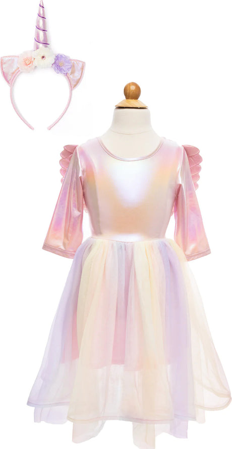 Alicorn Dress with Wings & Headband (Size 3-4)