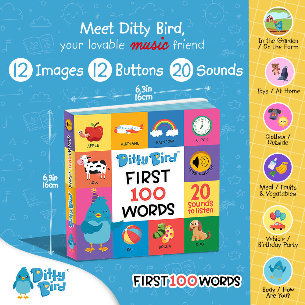 Ditty Bird - First 100 Words Sound Book