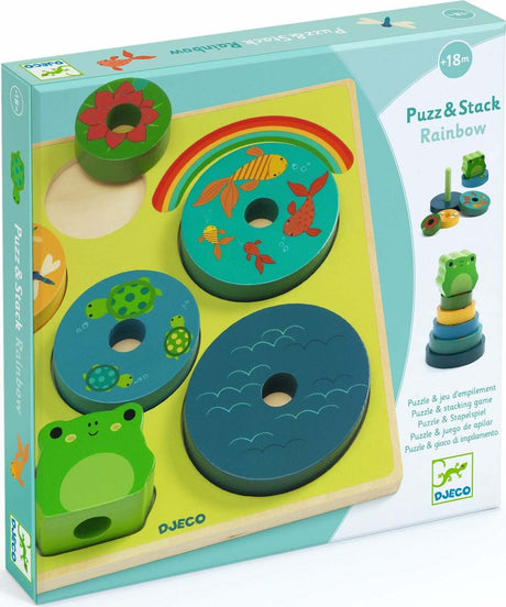 Puzz and Stack Rainbow Wooden Puzzle