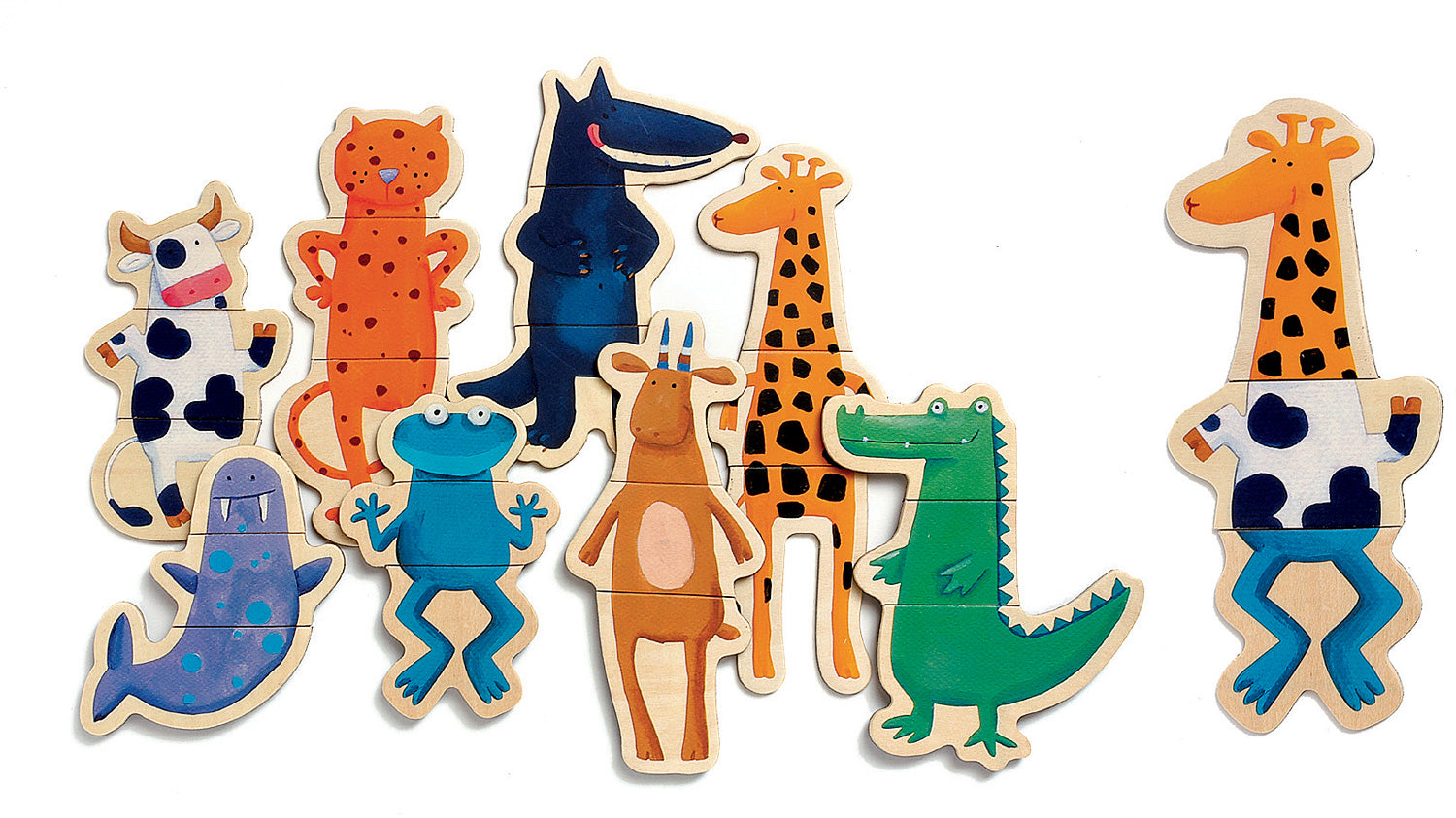 Crazy Animal Mix & Match Wooden Magnets – Toys on the Square