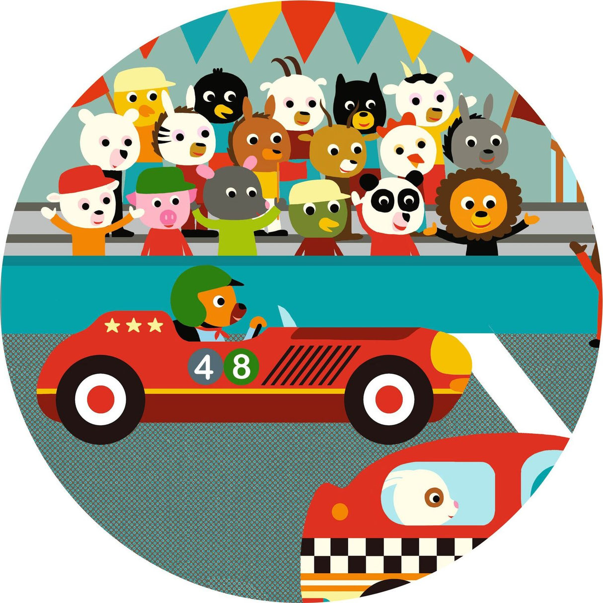 DJECO The Racing Car 16pc Silhouette Mini Jigsaw Puzzle