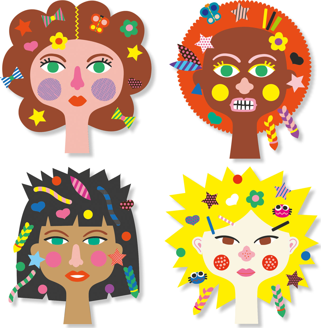 Djeco Hair Dresser Sticker Collage Activity