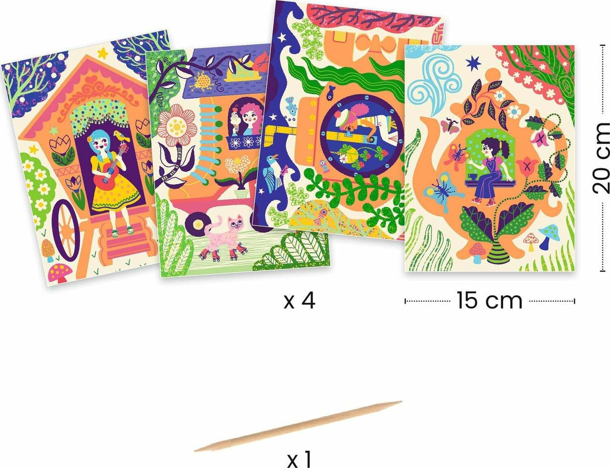 Wacky Houses Scratch Cards Activity