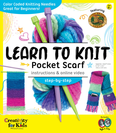 Learn to Knit Pocket Scarf