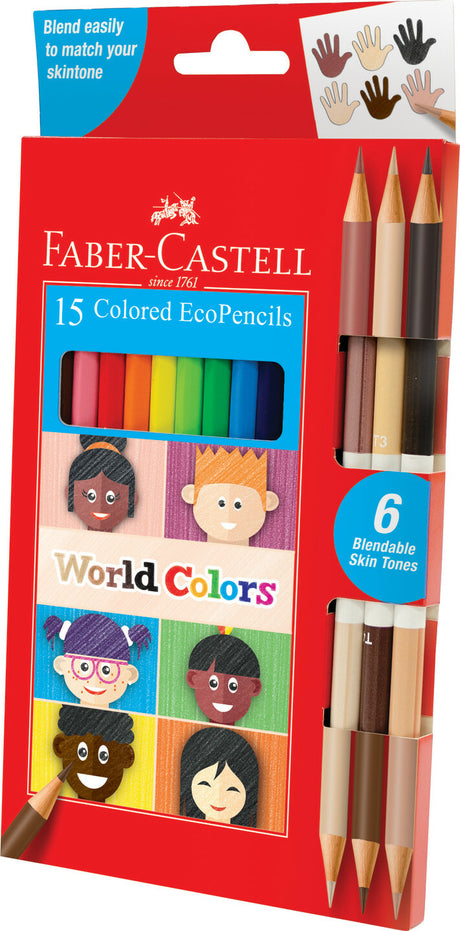 World Colors - 15 Colored EcoPencils