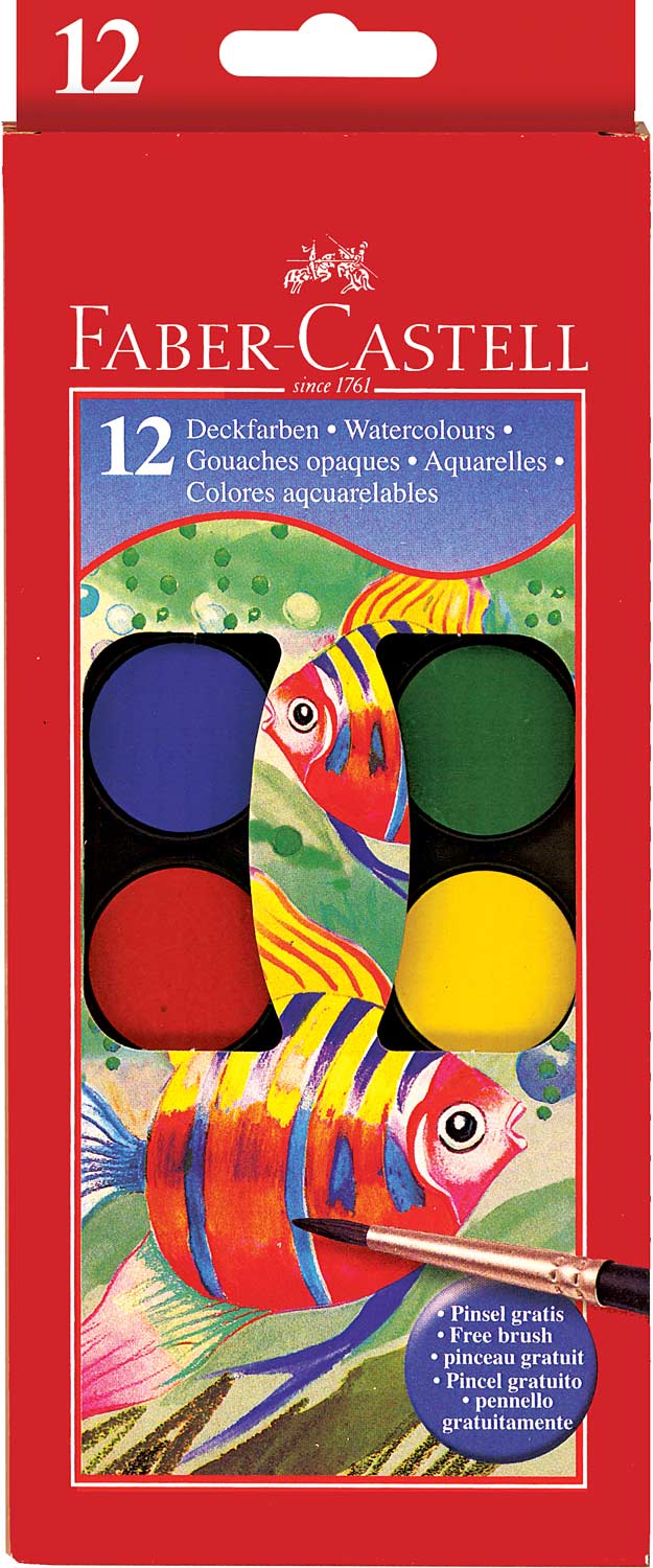 12 ct Watercolor Paint Set (cakes) with free brush