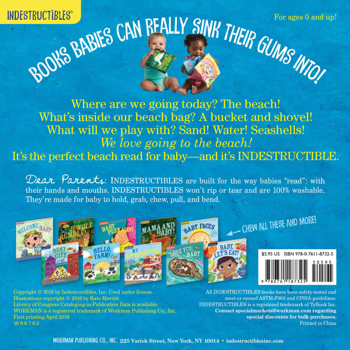 Indestructibles: Beach Baby: Chew Proof · Rip Proof · Nontoxic · 100% Washable (Book for Babies, Newborn Books, Safe to Chew)