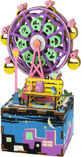 3D Wooden Puzzle Music Box - Ferris Wheel Purple