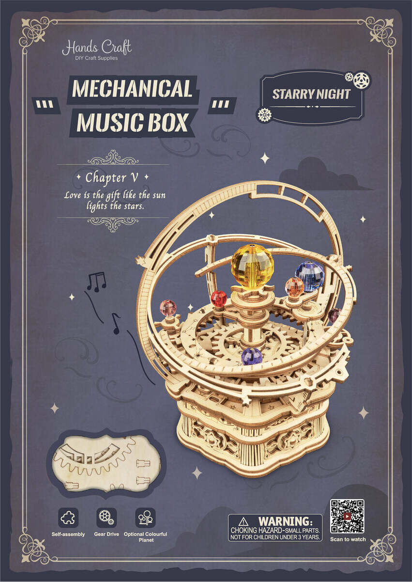 Wooden Puzzle - Music Box: Starry Night – Toys on the Square