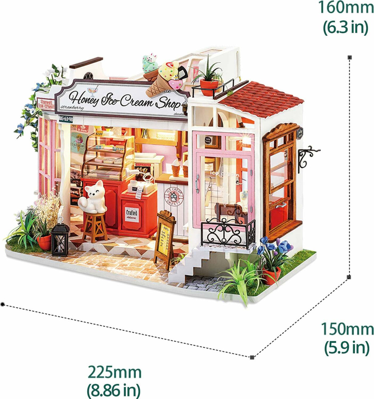 DIY Miniature Store Kit - Honey Ice Cream Shop