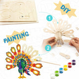 3D Wooden Puzzle Paint Kit - Peacock