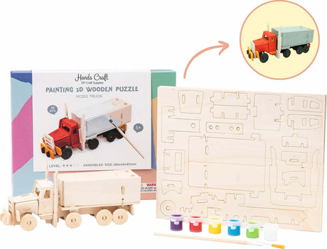 3D Wooden Puzzle with Paint Kit - Truck