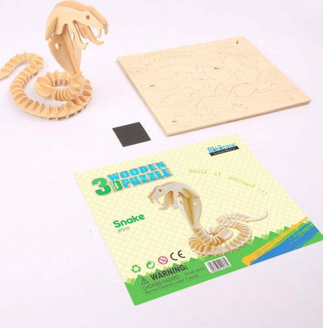 3D Classic Wooden Puzzle - Snake