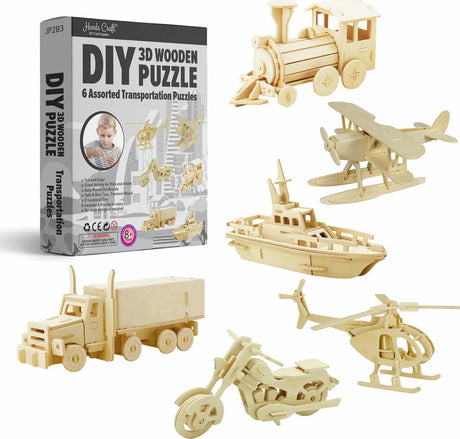 3D Classic Wooden Puzzle Bundle - Transportation