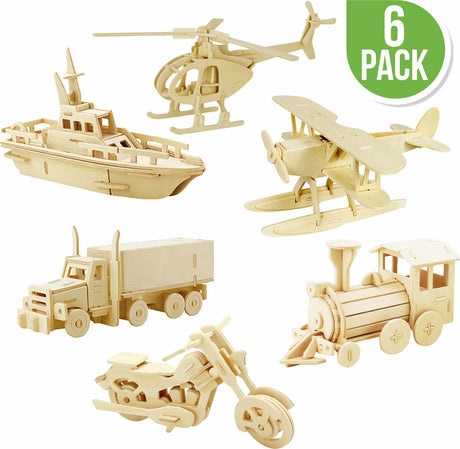 3D Classic Wooden Puzzle Bundle - Transportation