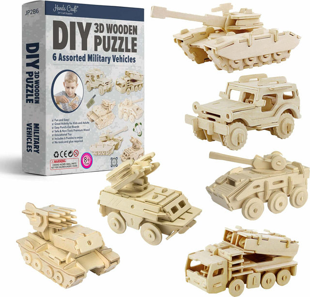 3D Classic Wooden Puzzle Bundle - Military Vehicles