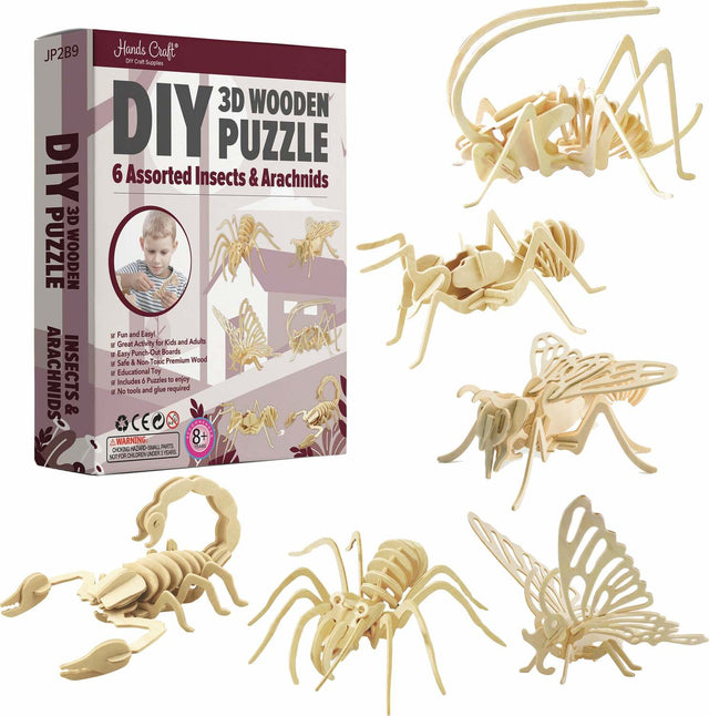 3D Classic Wooden Puzzle Bundle - Insects and Arachnids