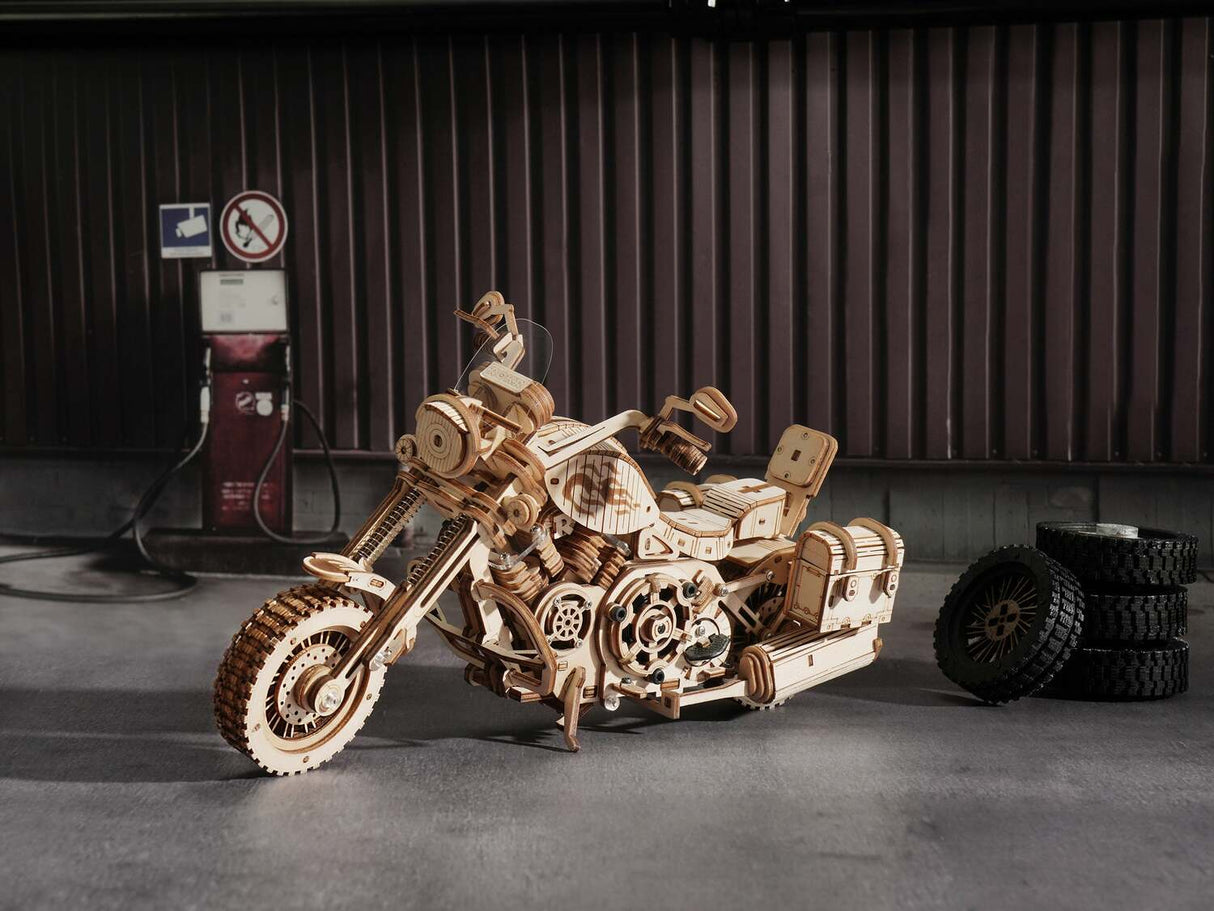 3D Mechanical Wooden Puzzle - Cruiser Motorcycle