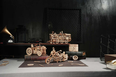 3D Mechanical Wooden Puzzle - Cruiser Motorcycle