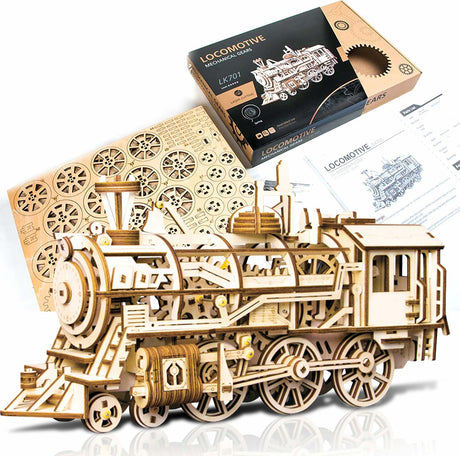 3D Mechanical Wooden Puzzle - Locomotive (Train)