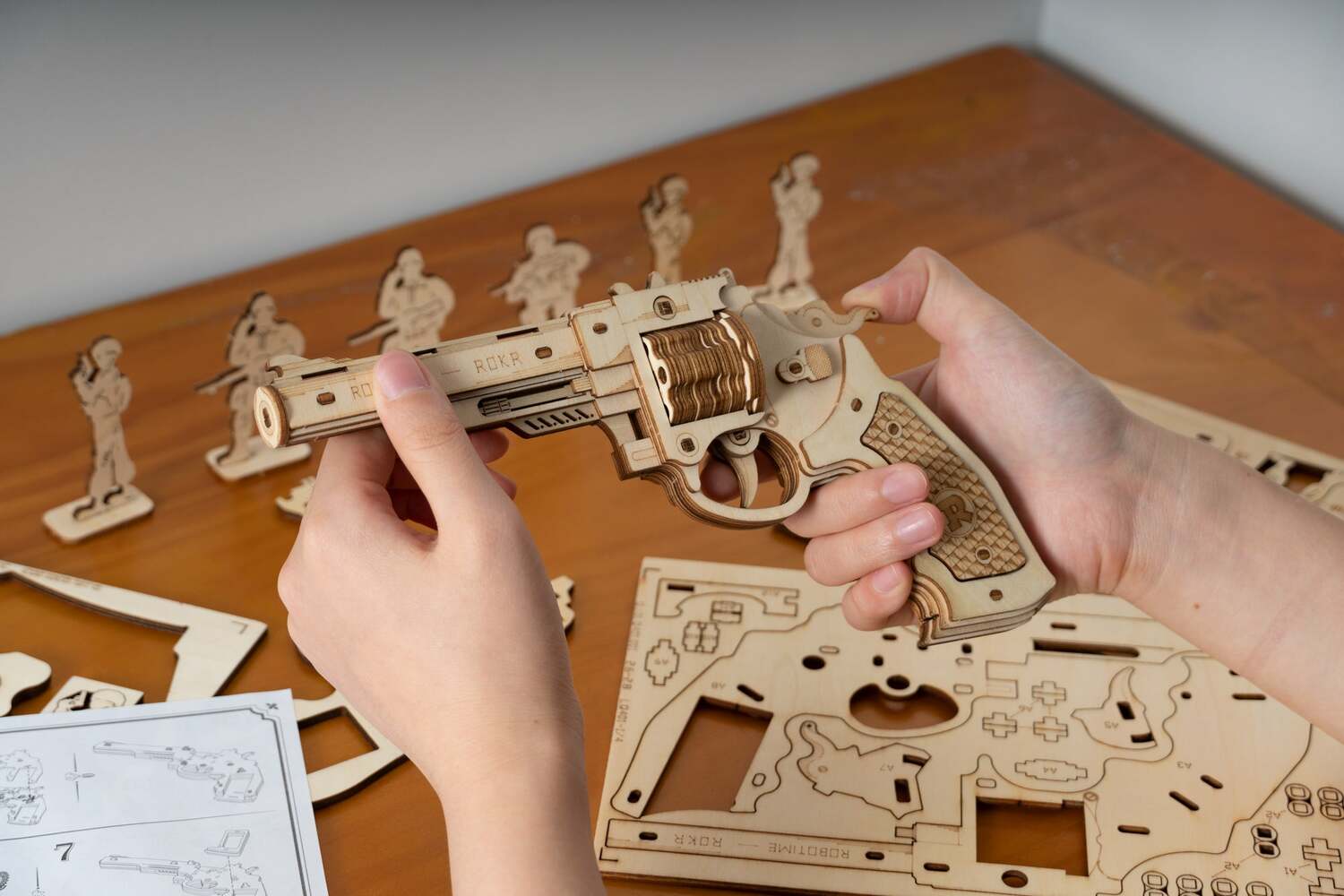 Mechanical Wooden Puzzle: Corsac M60 Rubber Band Gun – Toys on the